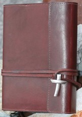 Leather Wrap Bible Cover, Burgundy, Large