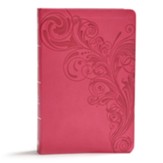 KJV Giant-Print Reference Bible--soft leather-look, pink (indexed)