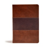 KJV Giant-Print Reference Bible--soft leather-look, saddle brown (indexed) - Imperfectly Imprinted Bibles