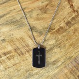 Dog Tag with Cross Pendant