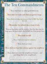 KJV Ten Commandments, Laminated Wall Chart