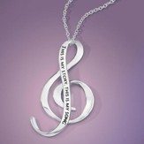 Blessed Assurance, Sterling Silver, G-Clef Necklace