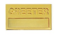 Small Welcome Badge: Brass Greeter with Cut Out