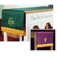 Table Runner with IHS, Purple / Green