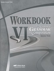Abeka Workbook VI for Handbook of Grammar & Composition  Quizzes/Tests