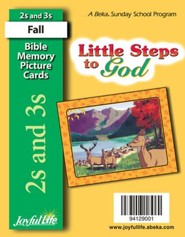 Little Steps to God (ages 2 & 3) Mini Bible Memory Picture Cards