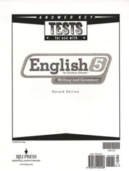 BJU Press English Grade 5 Tests Answer Key (2nd Edition)