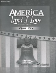 Abeka America: Land I Love Quizzes Key (Updated Edition)