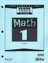 BJU Press Math Grade 1 Tests Answer Key Third Edition