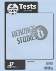 BJU Press Heritage Grade 6 Tests Answer Key, Third Edition