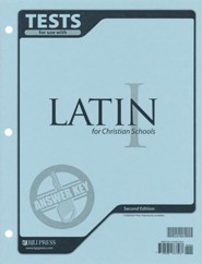 BJU Press Latin 1 Tests Answer Key, Second Edition