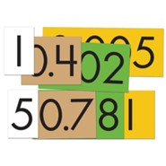 4-Value Decimals to Whole Numbers Place Value Cards Set, Grades 3-6
