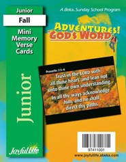 Adventures in God's Word Junior (Grades 5-6) Mini Memory Verse Cards