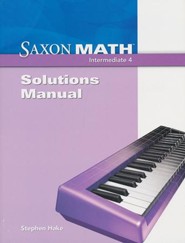 Saxon Math Intermediate 4 Solutions Manual