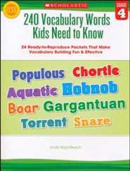 240 Vocabulary Words Kids Need to Know: Grade 6: 24 Ready-to