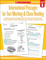 Informational Passages for Text Marking & Close Reading: Grade 1