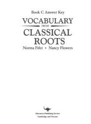 Vocabulary from Classical Roots Book C Answer Key Only  (Homeschool Edition)