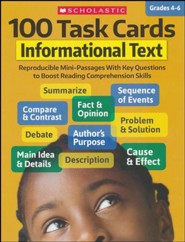 100 Task Cards: Informational Text: Reproducible Mini-Passages With Key Questions to Boost Reading Comprehension Skills