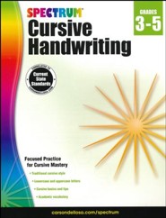 Spectrum Cursive Handwriting, 2015 Edition - Grades 3 to 5