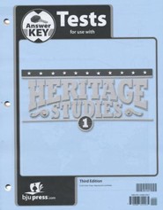 BJU Press Heritage Studies Student Test Key, Grade 1, 3rd Edition