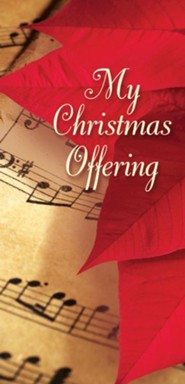 Christmas Poinsettia & Music Christmas Offering Envelopes, Pack of 50