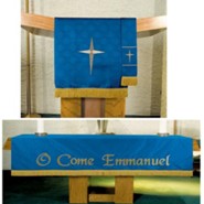 Maltese Jacquard Parament Set of 3, Blue (Emmanuel)