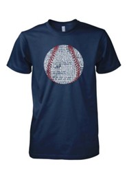 Baseball Word Shirt, Navy, Large