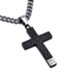 Christ My Strength Diamond Back Cross Necklace, Black