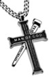 Man of God Established Cross Necklace, Black