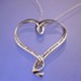 Love Is, Sterling Silver Ribbon Heart Necklace