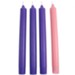 Advent Candles for Church, 16 x 1.5 Inches, 3 Purple, 1 Rose, Long Burning