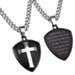 Armor of God Shield Cross Necklace, Black