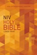 NIV Large-Print Outreach Bible--softcover, orange cross