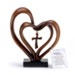 Double Heart with Cross Figure, Brown