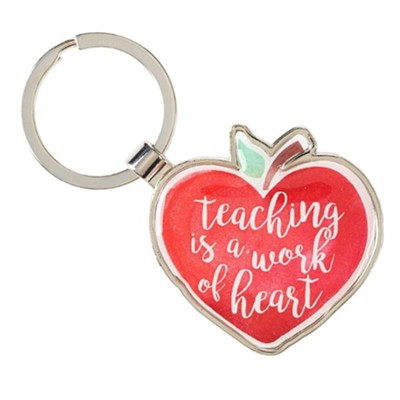Keyring in Tin Teacher Work of Heart  - 