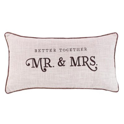 Better Together, Mr. and Mrs., Pillow, Oblong, Medium  - 