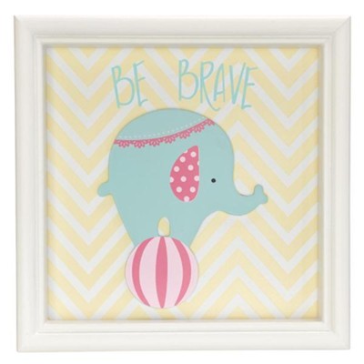 Be Brave, Elephant, Framed Art  - 