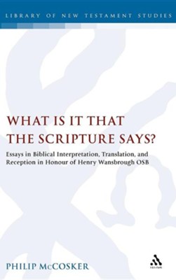 What Is It That the Scripture Says?: Essays in Biblical Interpretation, Translation, and Reception in Honour of Henry Wansbrough Osb  -     Edited By: Philip McCosker
    By: Philip McCosker(ED.)
