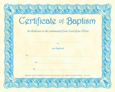 Certificate of Baptism, Blue (6)   - 