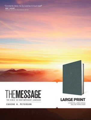 The Message, Large Print Edition: Deluxe Charcoal Linen  Hardcover  -     By: Eugene H. Peterson
