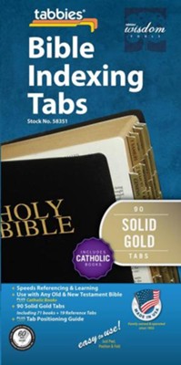 Bible Tabs - Solid Gold - Old & New Inc Catholic Books: Bible Indexing Tabs  - 