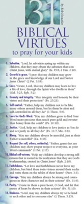 31 Biblical Virtues To Pray for Your Kids Prayer Card, Pack of 50  - 