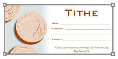 Tithe Envelope, Matthew 6:21, 100   - 