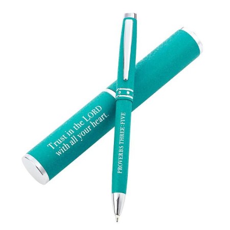 Trust in The Lord Teal Gift Pen - Proverbs 3:5