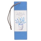 For We Live By Faith Not By Sight Bookmark, LuxLeather, Blue