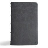 CSB Single-Column Personal Size Bible, Holman Handcrafted Collection, Premium Marbled Slate Calfskin Leather