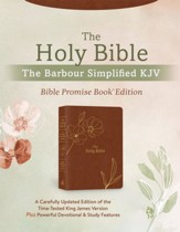 The Holy Bible: Simplified KJV Bible Promise Book Edition--soft leather-look, chestnut floral