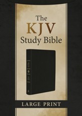 KJV Large-Print Study Bible--genuine  leather, black