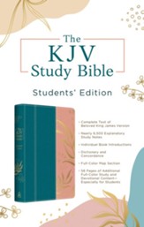 KJV Study Bible, Students Edition--soft leather-look, tropical botanicals
