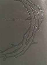 KJV Personal-Size Large-Print Sword  Study Bible--soft leather-look, charcoal with crown of thorns design (indexed)